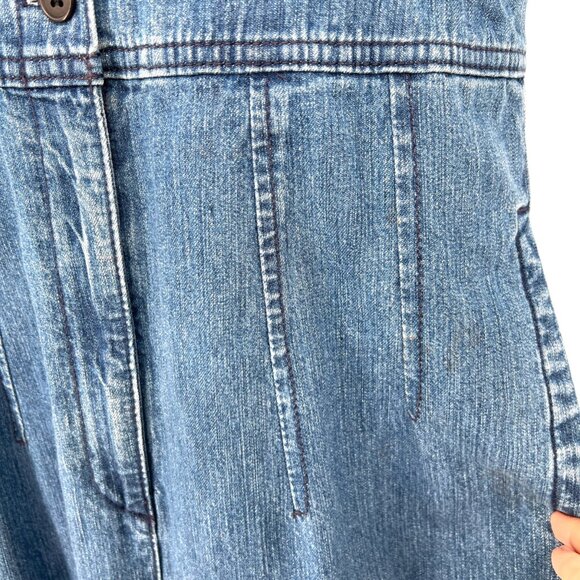 J.Crew Point Sur Patch-Pocket Utility Blue Denim Short Sleeve Romper Size 4 - Picture 9 of 14